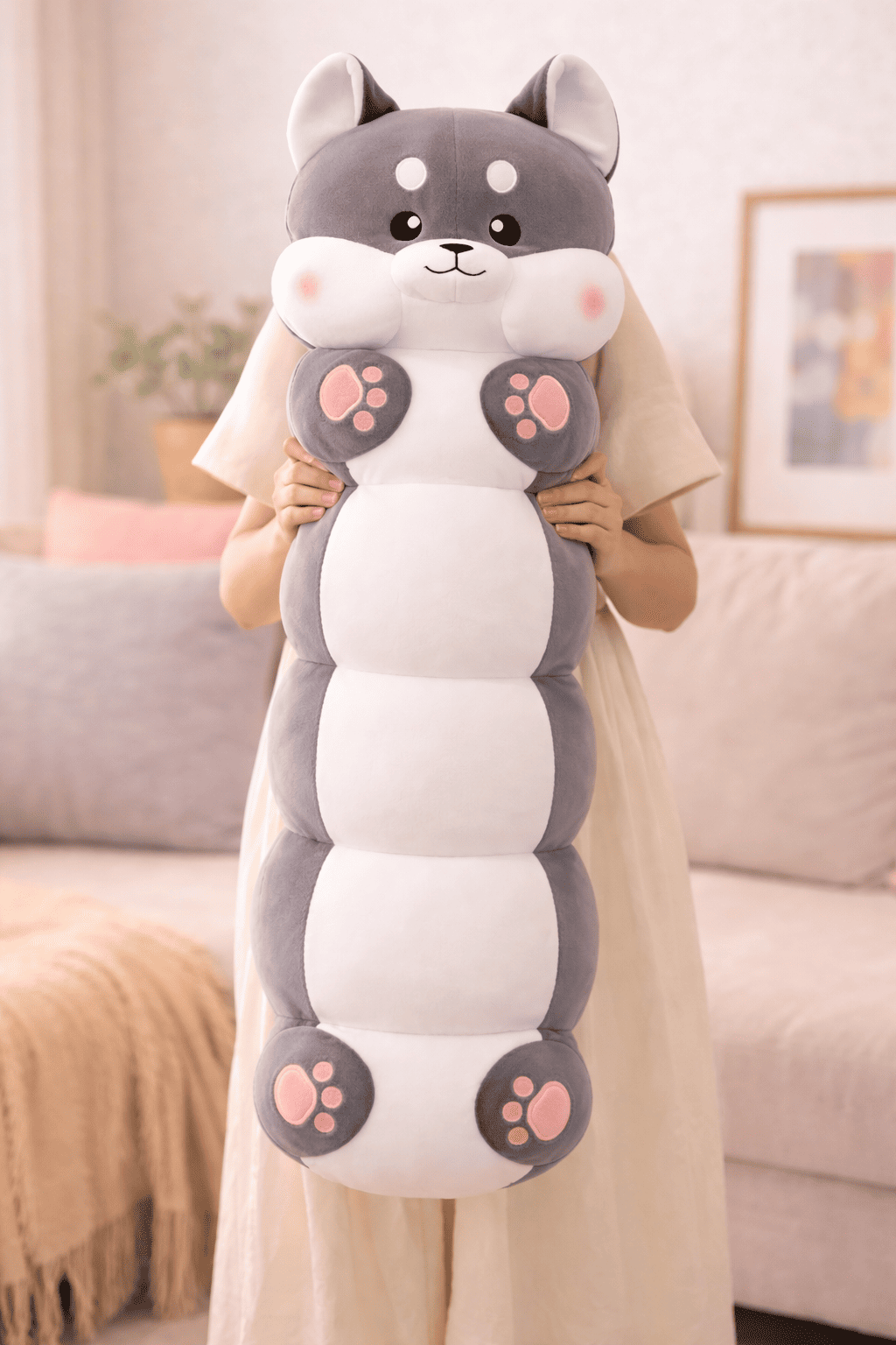 Cute Husky Plush Body Pillow