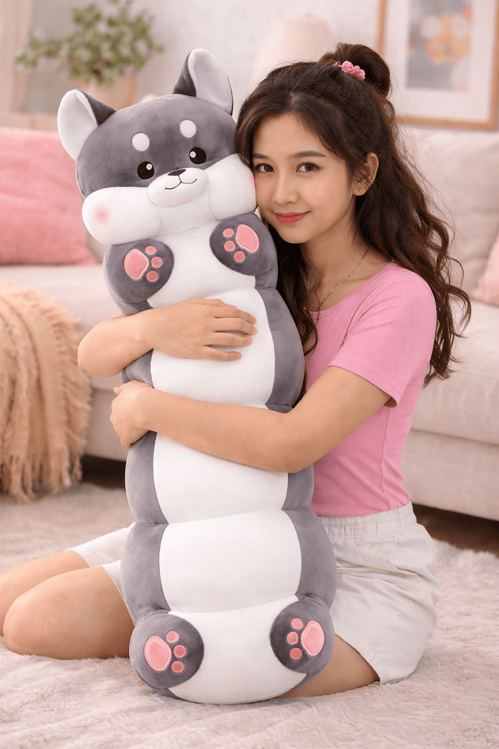 Cute Husky Plush Body Pillow